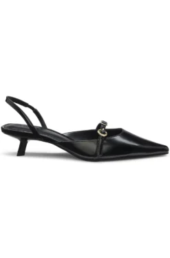 Slingback mules in brush-off leather