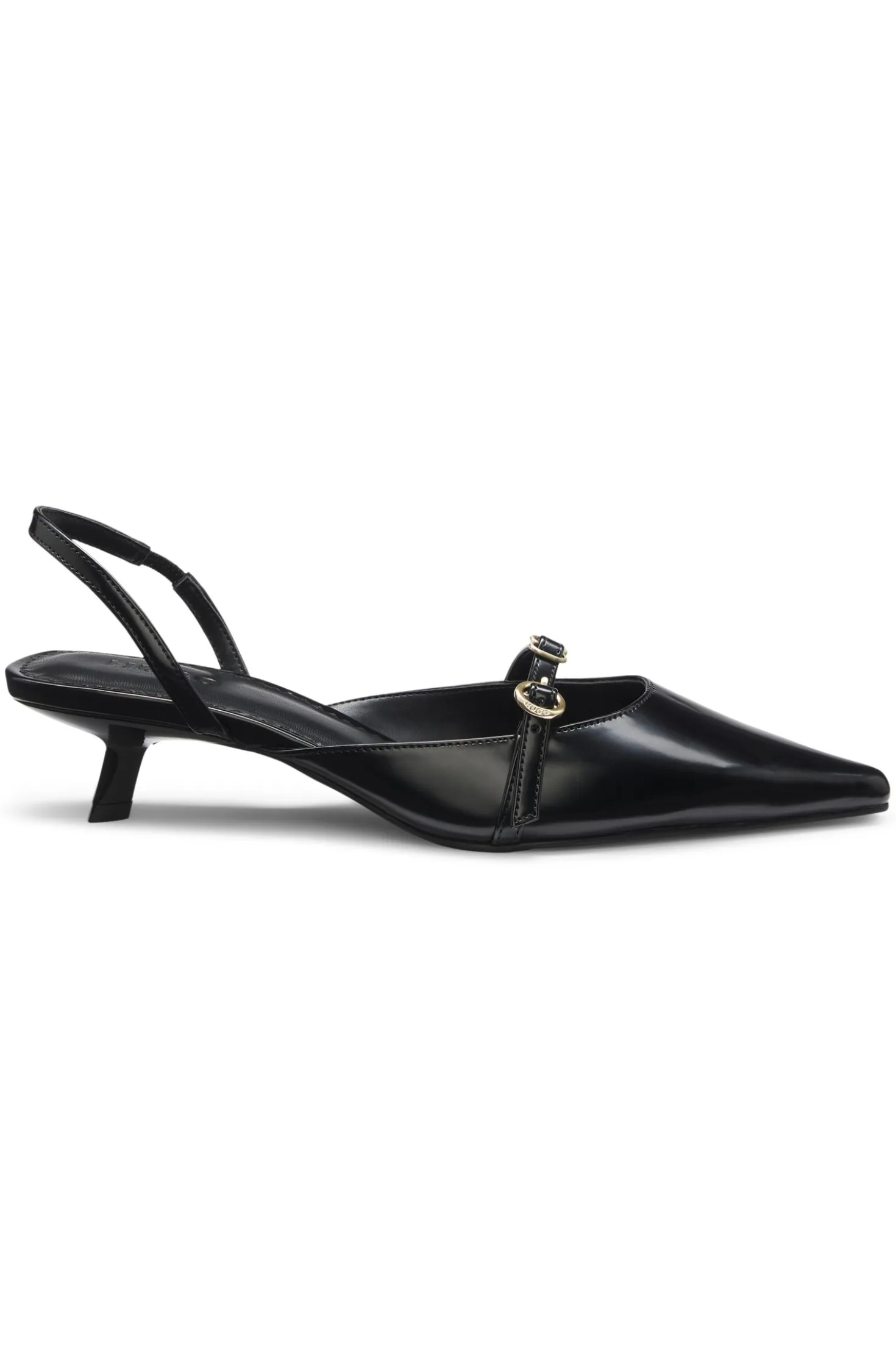 Slingback mules in brush-off leather
