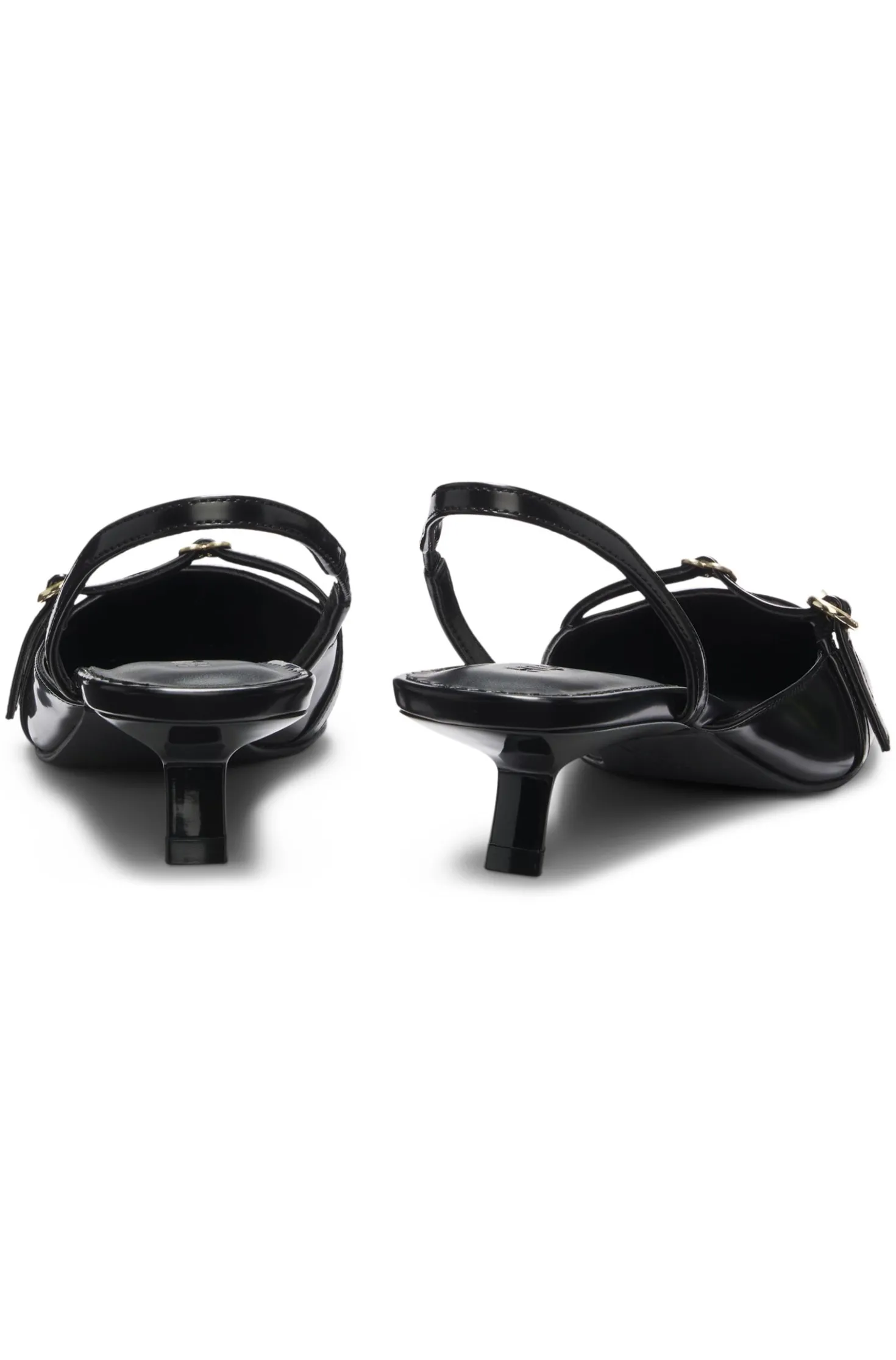 Slingback mules in brush-off leather