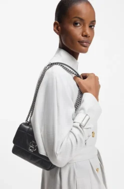 Small quilted shoulder bag with Double B monogram