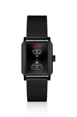 #Steeze Undercover black-plated watch with jump-hour dial