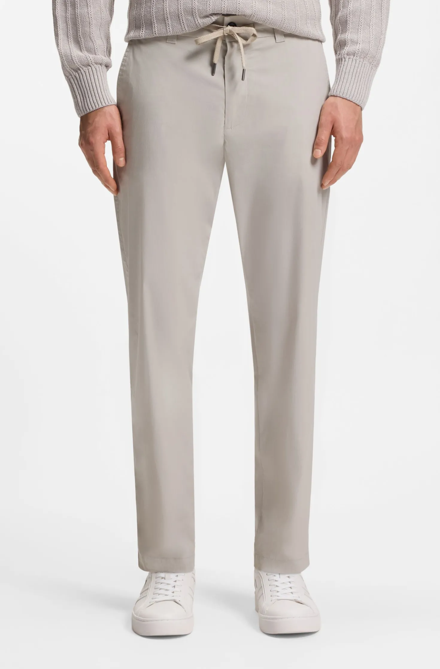 Straight-fit chinos in cotton-blend poplin