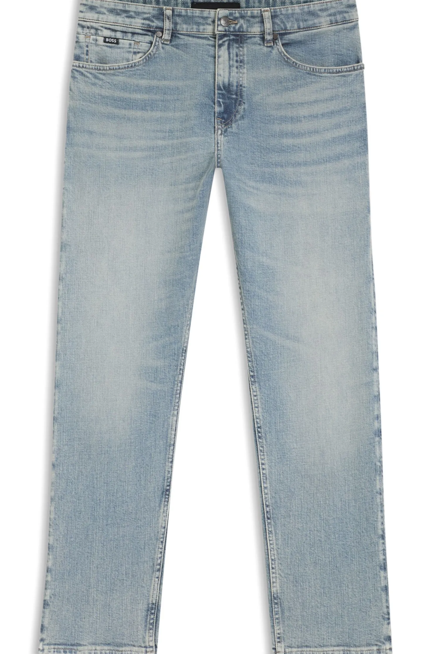 Straight-fit jeans in blue stretch denim