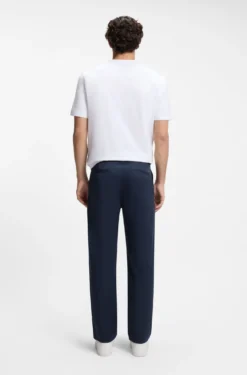 Straight-fit trousers in cotton-blend twill