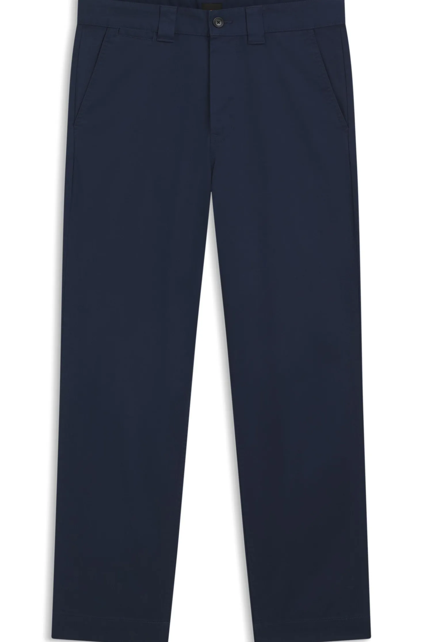 Straight-fit trousers in cotton-blend twill
