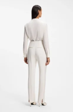 Straight-fit trousers in matte fabric
