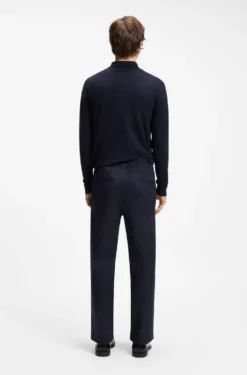 Straight-fit trousers in mercerised stretch cotton