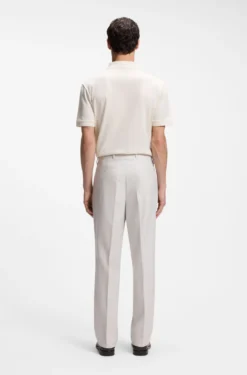 Straight-fit trousers in virgin wool and cotton
