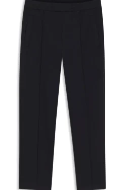 Straight-fit wool-blend trousers with drawstring waist