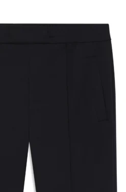 Straight-fit wool-blend trousers with drawstring waist