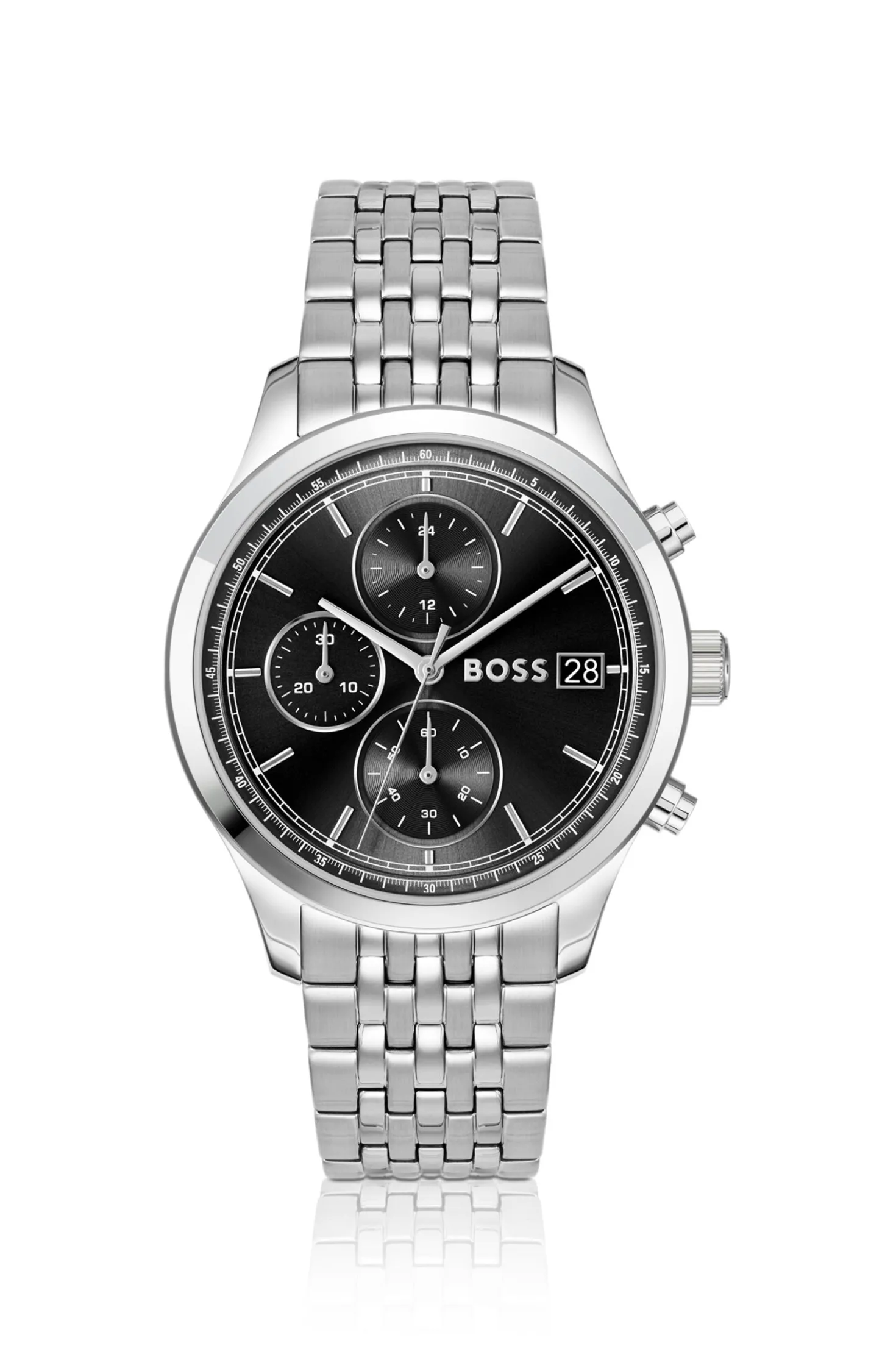 Stratus chronograph watch with seven-link bracelet