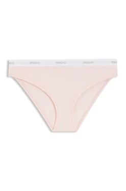 Stretch-cotton briefs with repeat logos