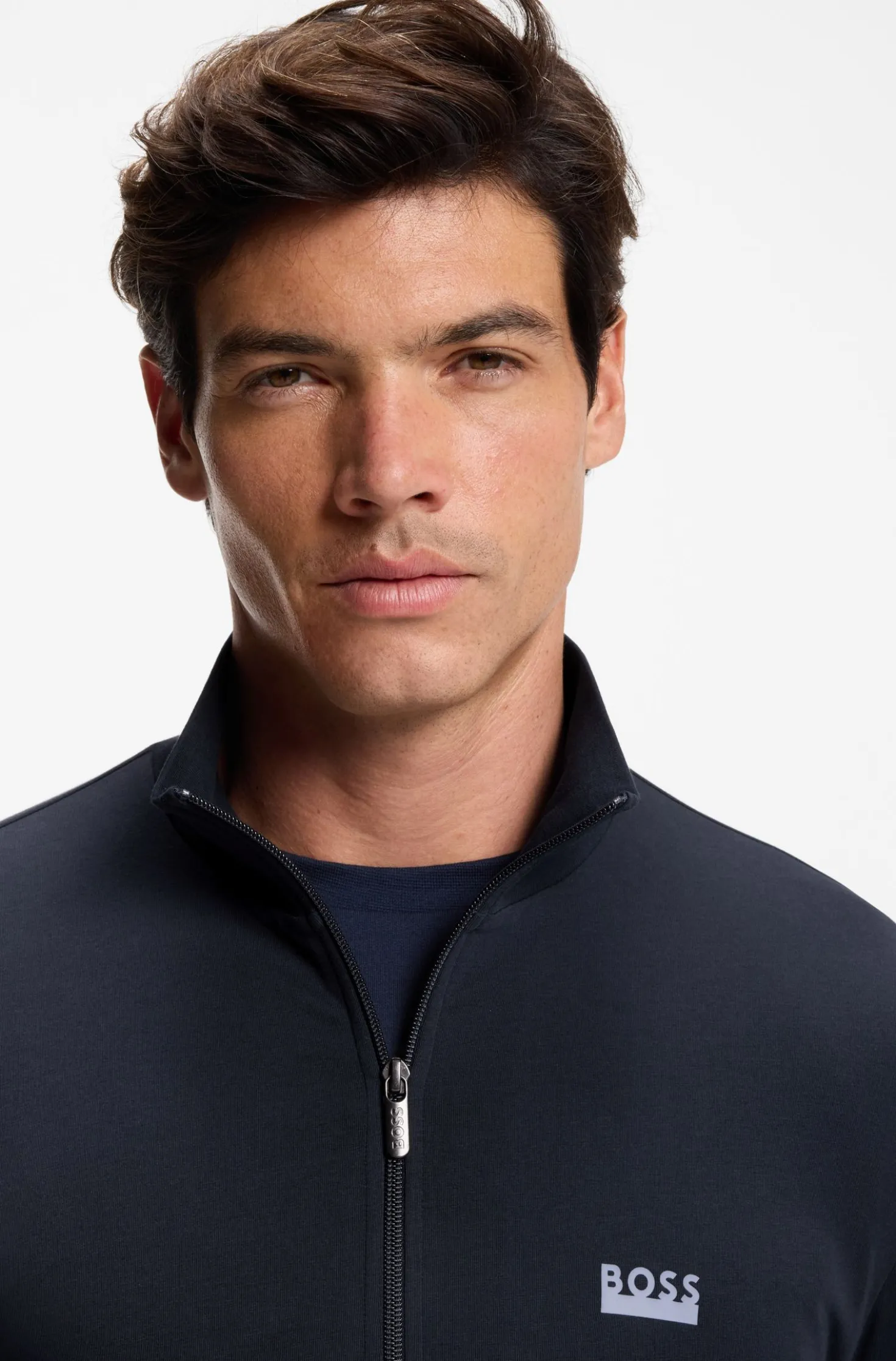 Stretch-cotton loungewear tracksuit with logos