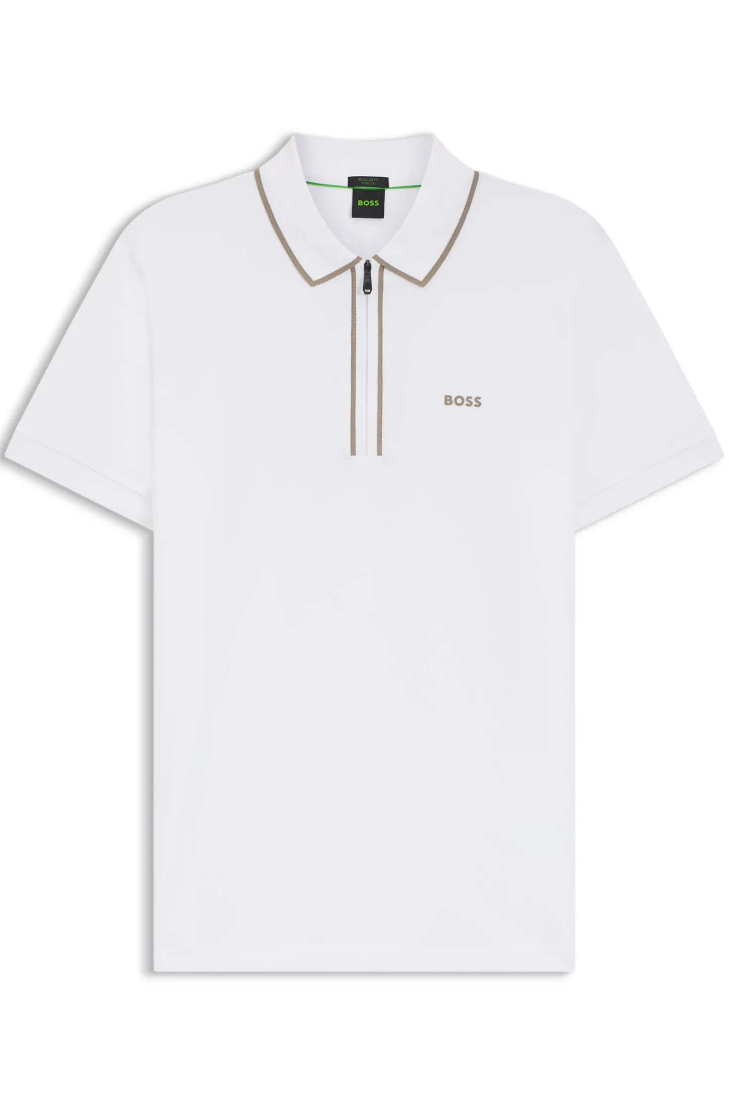 Stretch-cotton polo shirt with contrast stripes