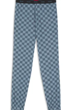 Stretch-cotton pyjama bottoms with stacked-logo print