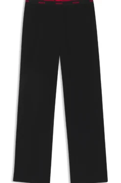 Stretch-cotton pyjama bottoms with logo waistband