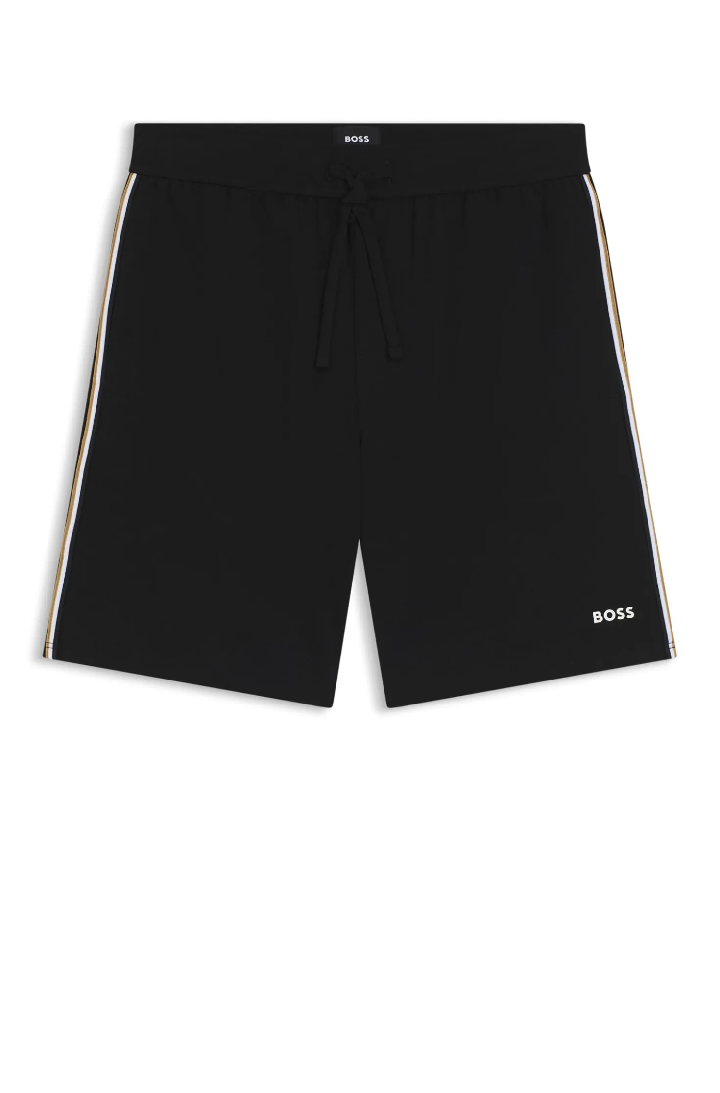 Stretch-cotton pyjama shorts with signature-stripe trims