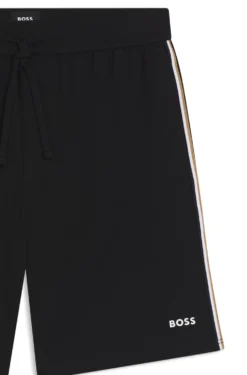 Stretch-cotton pyjama shorts with signature-stripe trims
