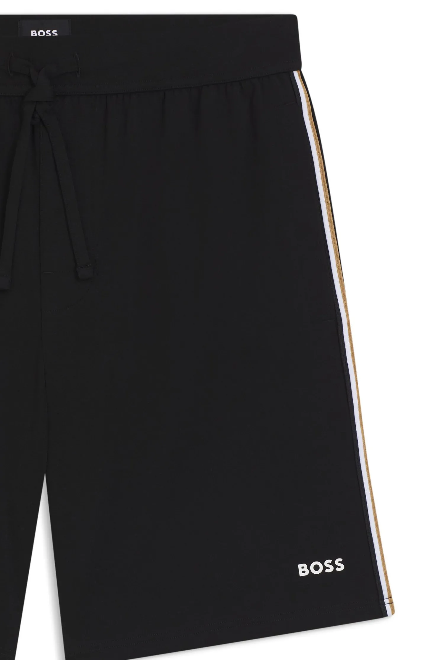 Stretch-cotton pyjama shorts with signature-stripe trims