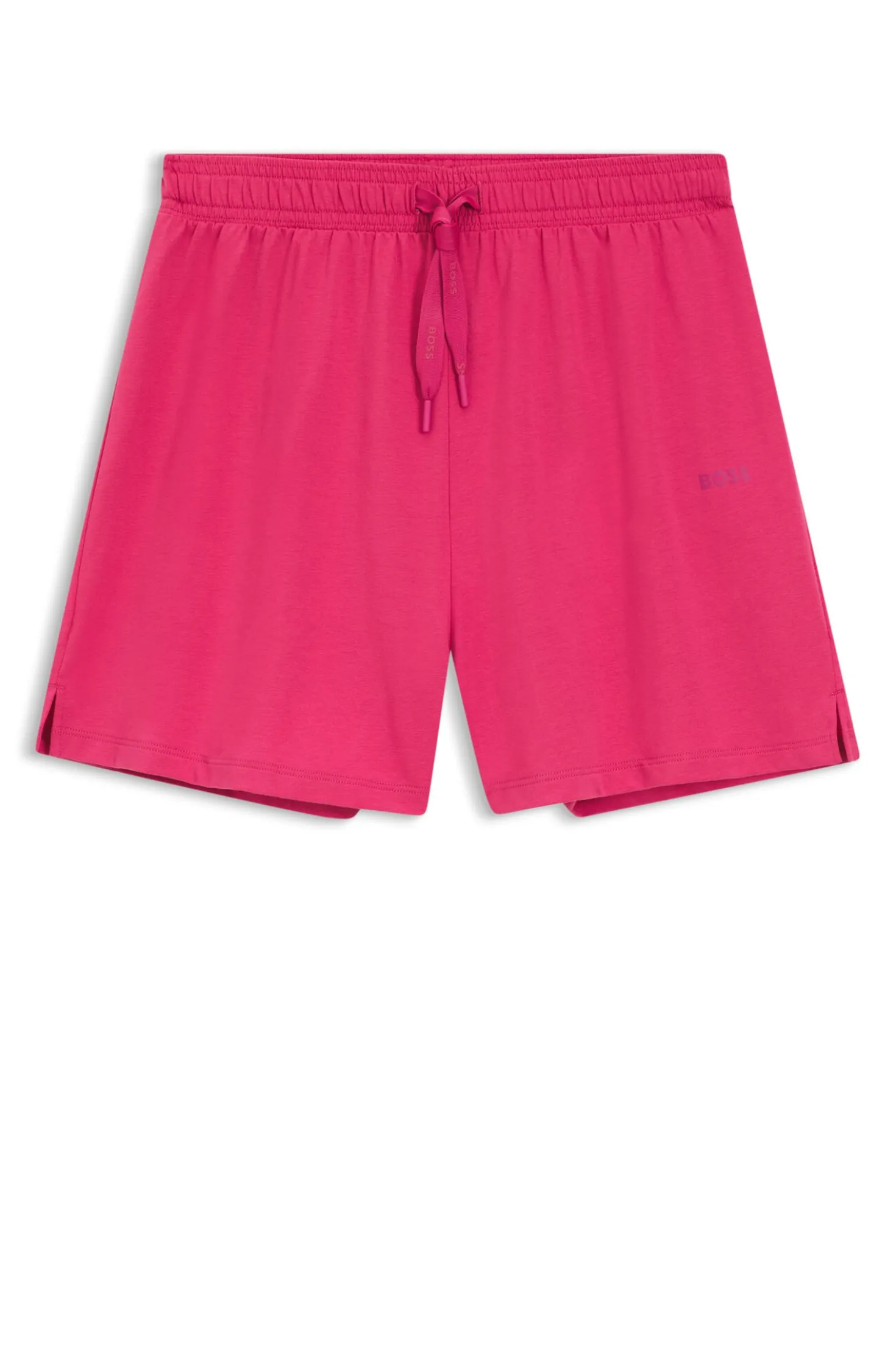 Stretch-cotton pyjama shorts with branded cords