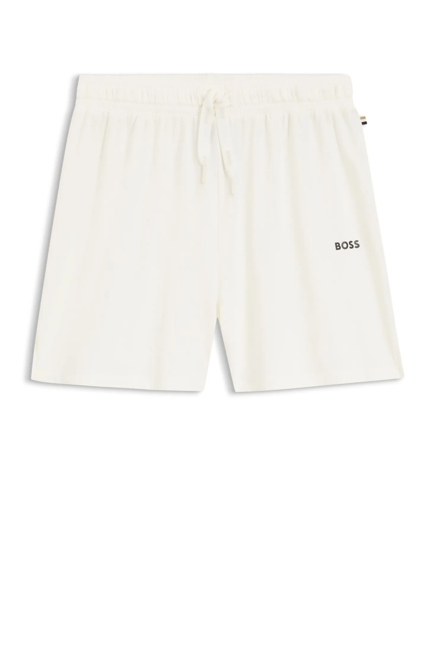 Stretch-cotton pyjama shorts with branded cords