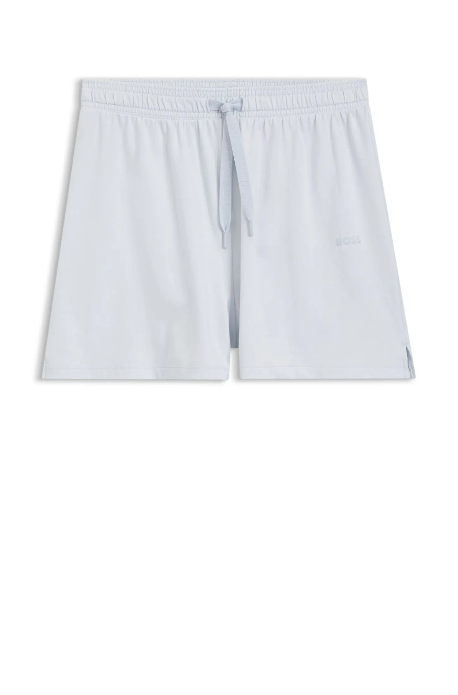 Stretch-cotton pyjama shorts with branded cords
