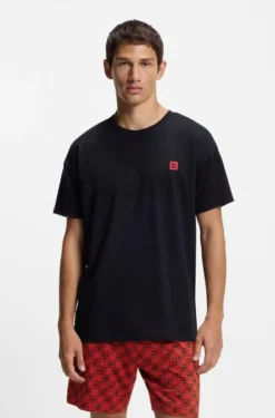 Stretch-cotton pyjamas with stacked logos