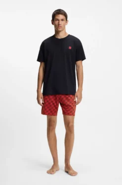 Stretch-cotton pyjamas with stacked logos
