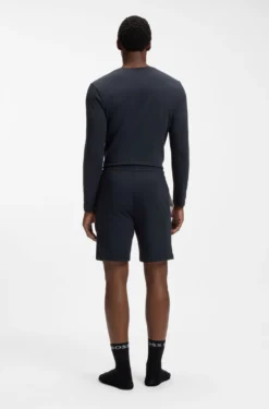 Stretch-cotton shorts with embroidered logo