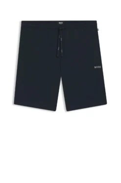 Stretch-cotton shorts with embroidered logo