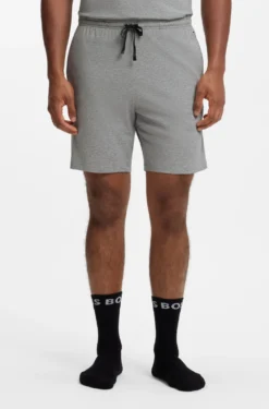Stretch-cotton shorts with embroidered logo