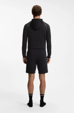 Stretch-cotton shorts with embroidered logo