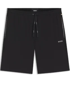 Stretch-cotton shorts with embroidered logo