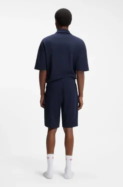 Stretch-cotton shorts with logo tape
