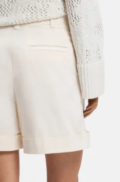 Stretch-cotton shorts with turn-up hems