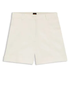Stretch-cotton shorts with turn-up hems
