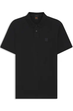 Stretch-cotton slim-fit polo shirt with logo patch
