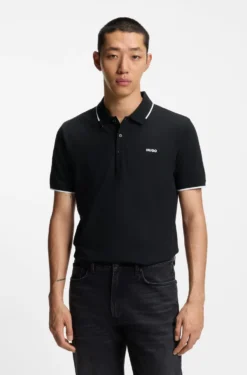 Stretch-cotton slim-fit polo shirt with contrast trims