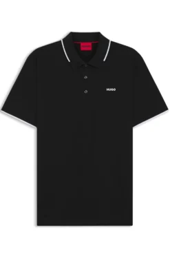 Stretch-cotton slim-fit polo shirt with contrast trims
