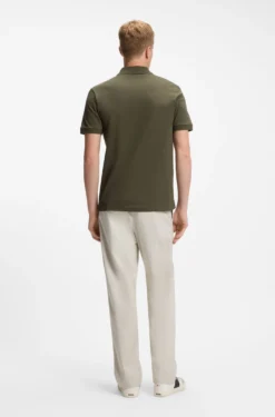 Stretch-cotton slim-fit polo shirt with logo patch