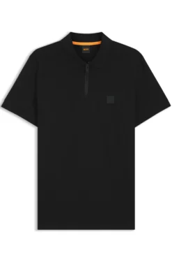 Stretch-cotton slim-fit polo shirt with logo patch