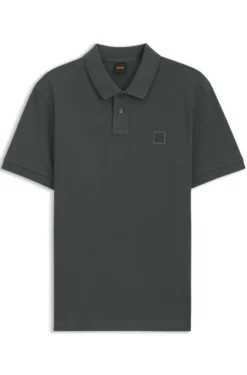 Stretch-cotton slim-fit polo shirt with logo patch