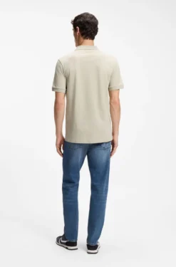 Stretch-cotton slim-fit polo shirt with logo patch