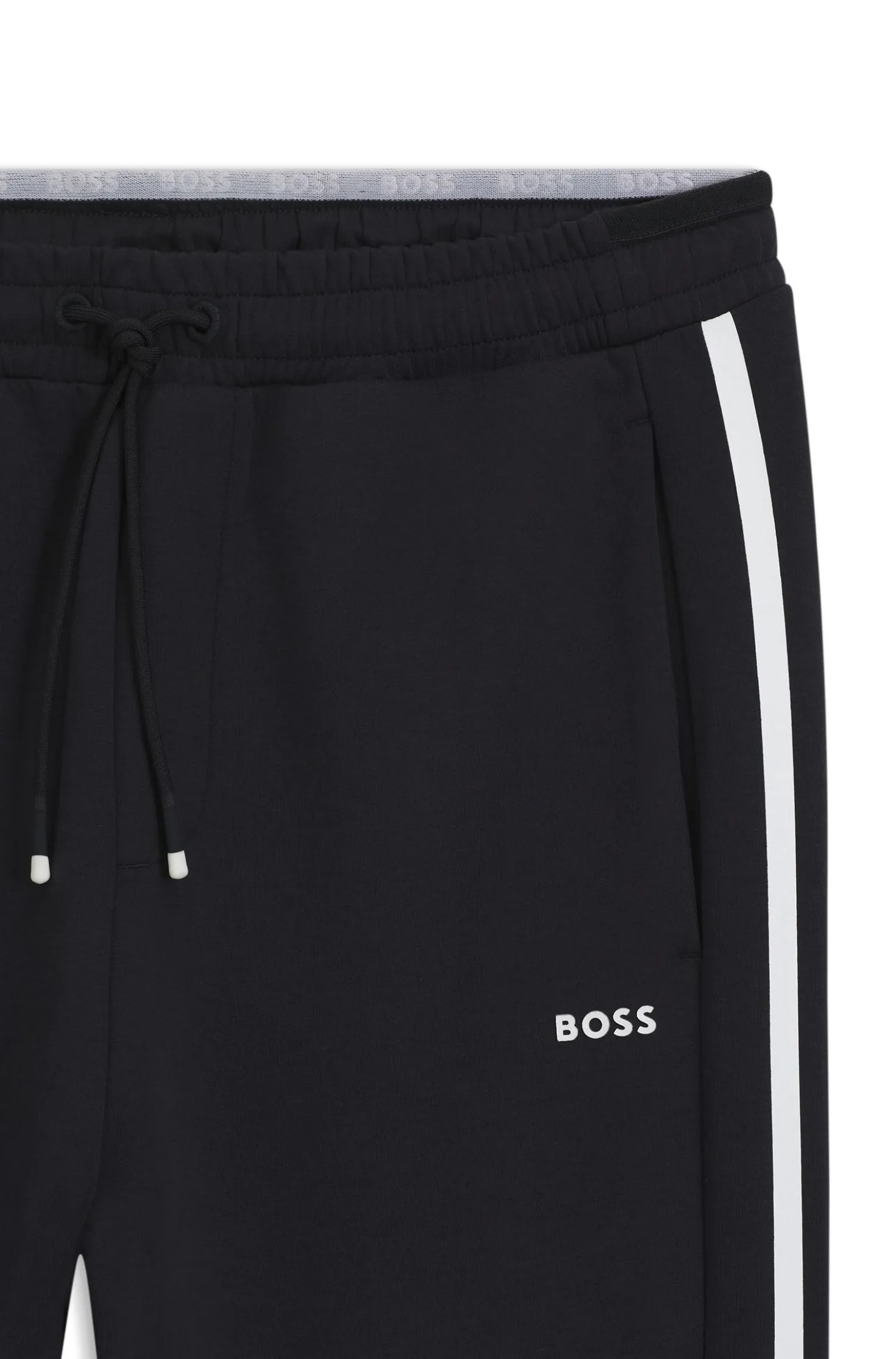 Stretch-cotton tracksuit bottoms with stripe insert