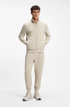 Stretch-cotton tracksuit bottoms with cuffed hems