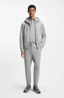 Stretch-cotton tracksuit bottoms with logo detail