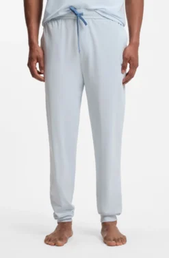 Stretch-cotton tracksuit bottoms with embroidered logo