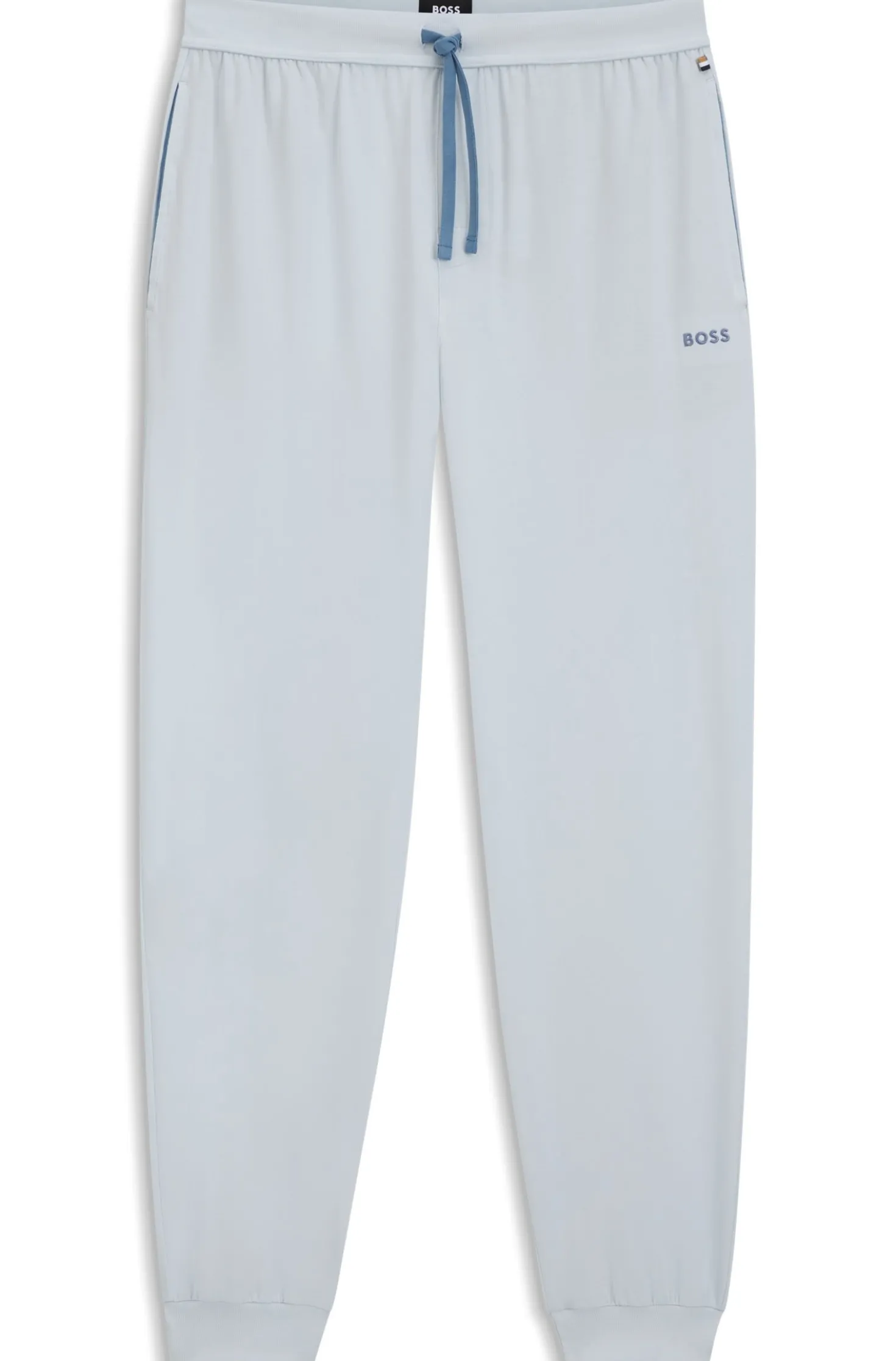 Stretch-cotton tracksuit bottoms with embroidered logo