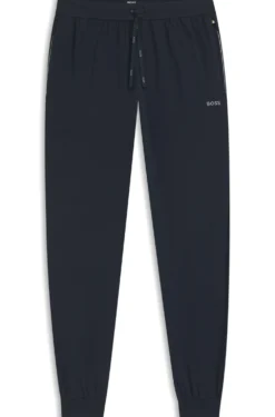 Stretch-cotton tracksuit bottoms with embroidered logo