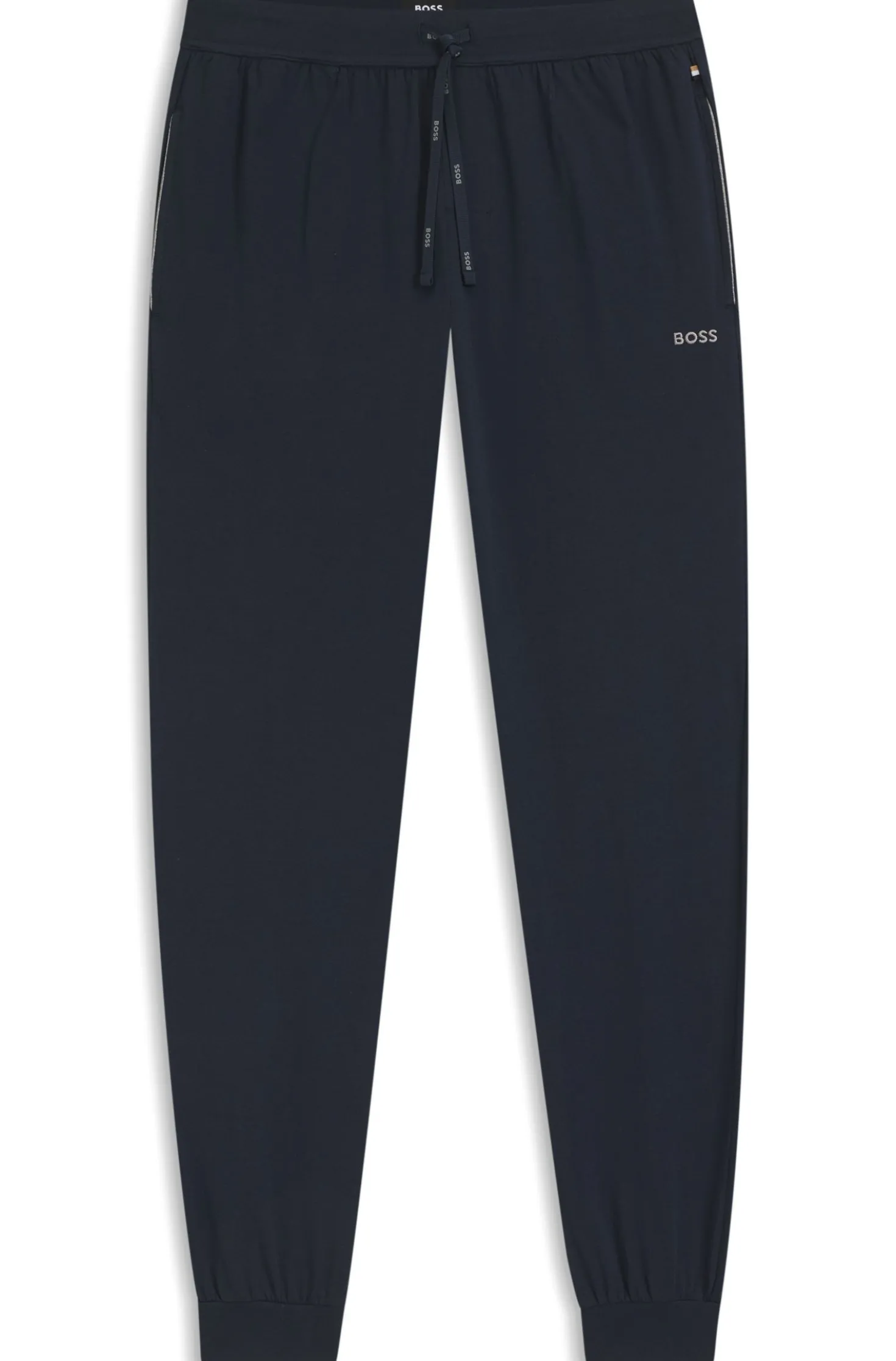 Stretch-cotton tracksuit bottoms with embroidered logo